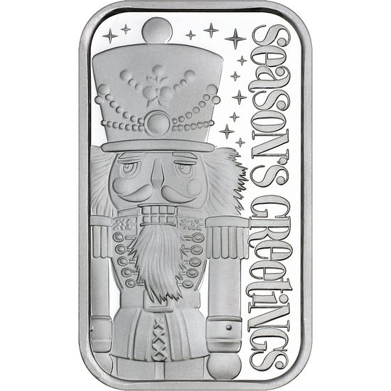 1 oz Silver Bar Christmas Nutcracker 999 Fine 2025